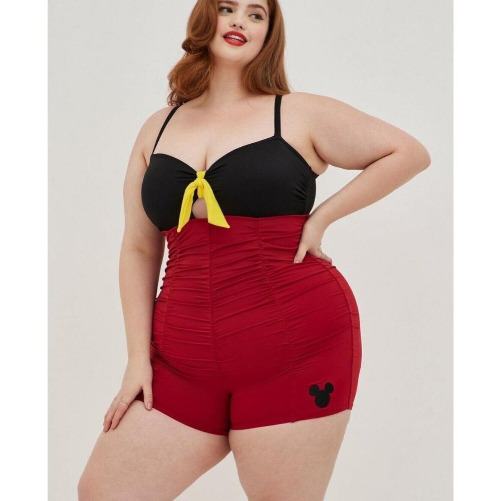 Torrid Disney Black and Red Retro One Piece Swimsuit